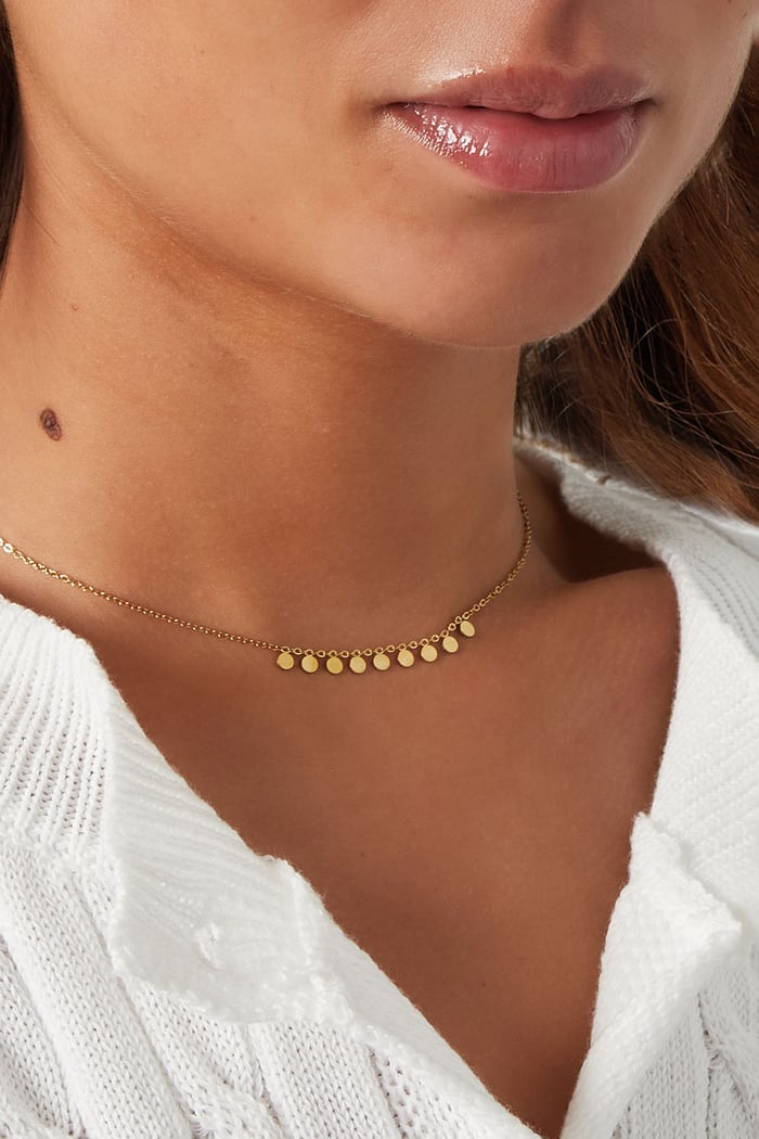 Simple necklace with round pendants - Silver Color color h5Picture3